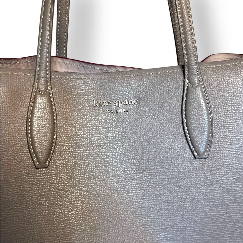 Kate Spade Kate Spade All Day Large Tote Gray, Taupe Saffiano Leather + Pouch - Picture 2 of 11